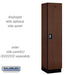 Salsbury 18" Wide Single Tier Designer Wood Locker - 1 Wide - 6 Feet High - 18 Inches Deep - Mahogany - Silver Resettable Combination Locks - Sweatfully