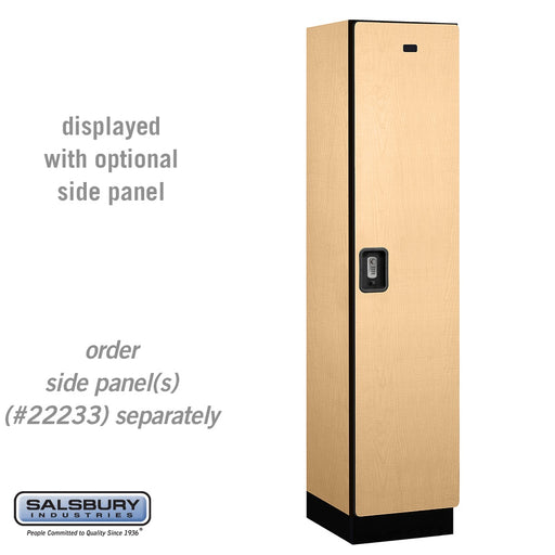 Salsbury 18" Wide Single Tier Designer Wood Locker - 1 Wide - 6 Feet High - 18 Inches Deep - Maple - Silver Resettable Combination Locks - Sweatfully