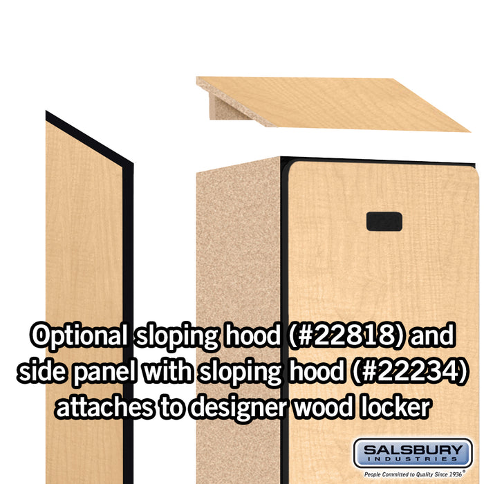 Salsbury 18" Wide Single Tier Designer Wood Locker - 1 Wide - 6 Feet High - 18 Inches Deep - Maple - Hasps - Sweatfully