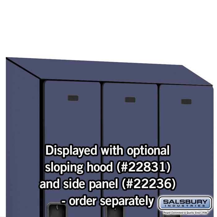 Salsbury 18" Wide Single Tier Designer Wood Locker - 3 Wide - 6 Feet High - 21 Inches Deep - Blue - Hasps - Sweatfully