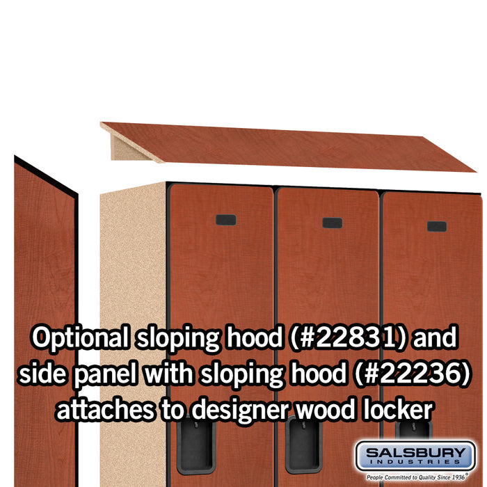 Salsbury 18" Wide Single Tier Designer Wood Locker - 3 Wide - 6 Feet High - 21 Inches Deep - Cherry - Hasps - Sweatfully