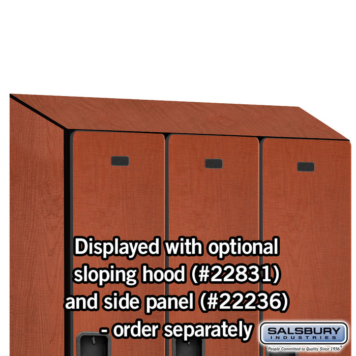 Salsbury 18" Wide Single Tier Designer Wood Locker - 3 Wide - 6 Feet High - 21 Inches Deep - Cherry - Hasps - Sweatfully