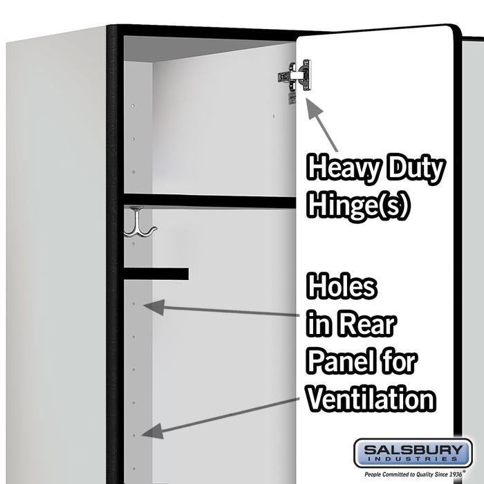 Salsbury 18" Wide Single Tier Designer Wood Locker - 3 Wide - 6 Feet High - 21 Inches Deep - Gray - Hasps - Sweatfully