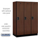 Salsbury 18" Wide Single Tier Designer Wood Locker - 3 Wide - 6 Feet High - 21 Inches Deep - Mahogany - Hasps - Sweatfully