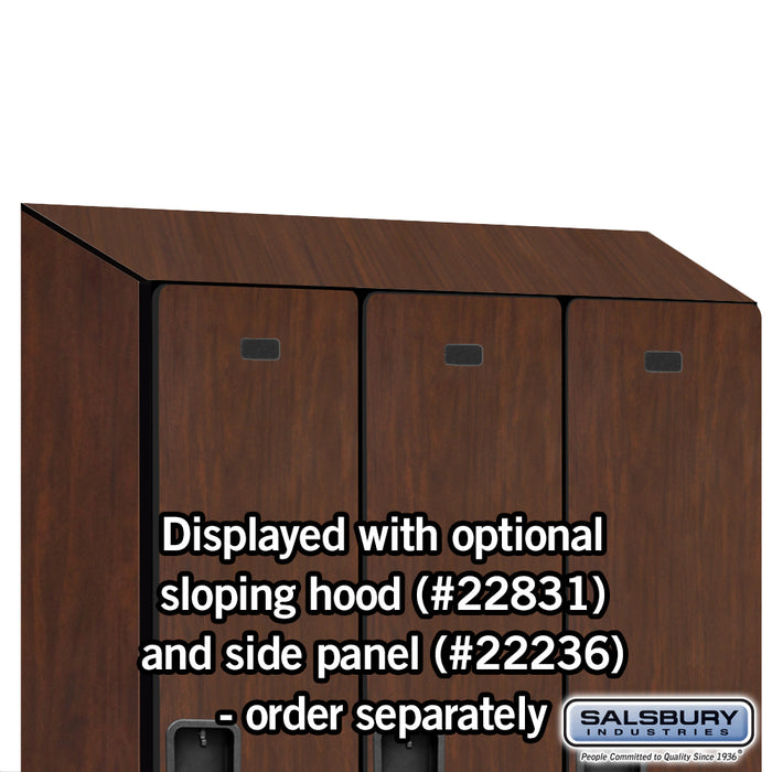 Salsbury 18" Wide Single Tier Designer Wood Locker - 3 Wide - 6 Feet High - 21 Inches Deep - Mahogany - Hasps - Sweatfully