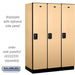Salsbury 18" Wide Single Tier Designer Wood Locker - 3 Wide - 6 Feet High - 21 Inches Deep - Maple - Black Resettable Combination Locks - Sweatfully