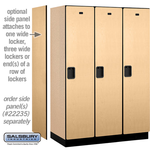 Salsbury 18" Wide Single Tier Designer Wood Locker - 3 Wide - 6 Feet High - 21 Inches Deep - Maple - Hasps - Sweatfully