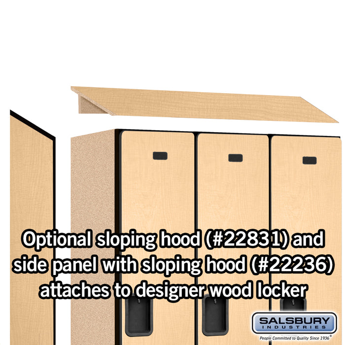 Salsbury 18" Wide Single Tier Designer Wood Locker - 3 Wide - 6 Feet High - 21 Inches Deep - Maple - Hasps - Sweatfully