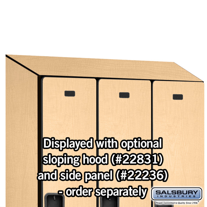 Salsbury 18" Wide Single Tier Designer Wood Locker - 3 Wide - 6 Feet High - 21 Inches Deep - Maple - Hasps - Sweatfully