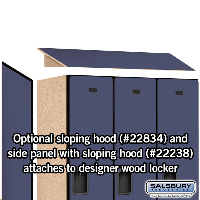 Salsbury 18" Wide Single Tier Designer Wood Locker - 3 Wide - 6 Feet High - 24 Inches Deep - Blue - Hasps - Sweatfully
