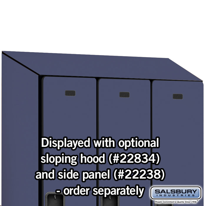 Salsbury 18" Wide Single Tier Designer Wood Locker - 3 Wide - 6 Feet High - 24 Inches Deep - Blue - Hasps - Sweatfully