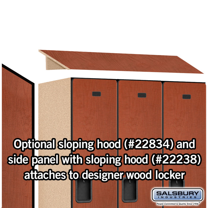 Salsbury 18" Wide Single Tier Designer Wood Locker - 3 Wide - 6 Feet High - 24 Inches Deep - Cherry - Hasps - Sweatfully