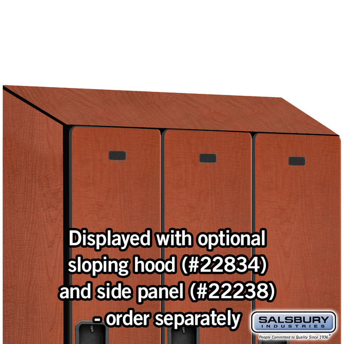Salsbury 18" Wide Single Tier Designer Wood Locker - 3 Wide - 6 Feet High - 24 Inches Deep - Cherry - Hasps - Sweatfully