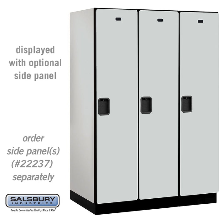 Salsbury 18" Wide Single Tier Designer Wood Locker - 3 Wide - 6 Feet High - 24 Inches Deep - Gray - Hasps - Sweatfully