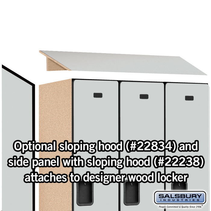Salsbury 18" Wide Single Tier Designer Wood Locker - 3 Wide - 6 Feet High - 24 Inches Deep - Gray - Hasps - Sweatfully