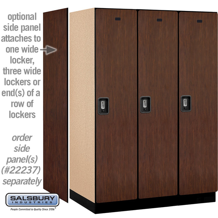 Salsbury 18" Wide Single Tier Designer Wood Locker - 3 Wide - 6 Feet High - 24 Inches Deep - Mahogany - Silver Resettable Combination Locks - Sweatfully