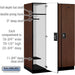 Salsbury 18" Wide Single Tier Designer Wood Locker - 3 Wide - 6 Feet High - 24 Inches Deep - Mahogany - Silver Resettable Combination Locks - Sweatfully