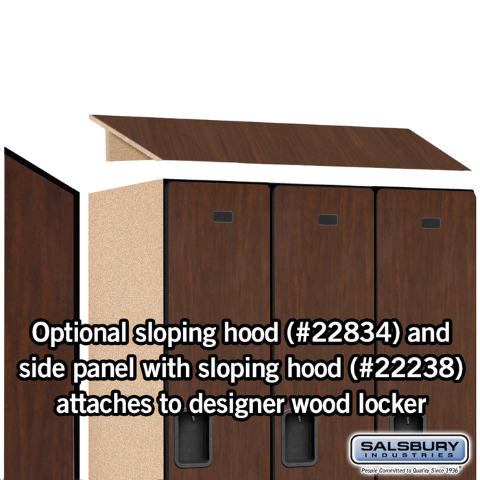 Salsbury 18" Wide Single Tier Designer Wood Locker - 3 Wide - 6 Feet High - 24 Inches Deep - Mahogany - Hasps - Sweatfully