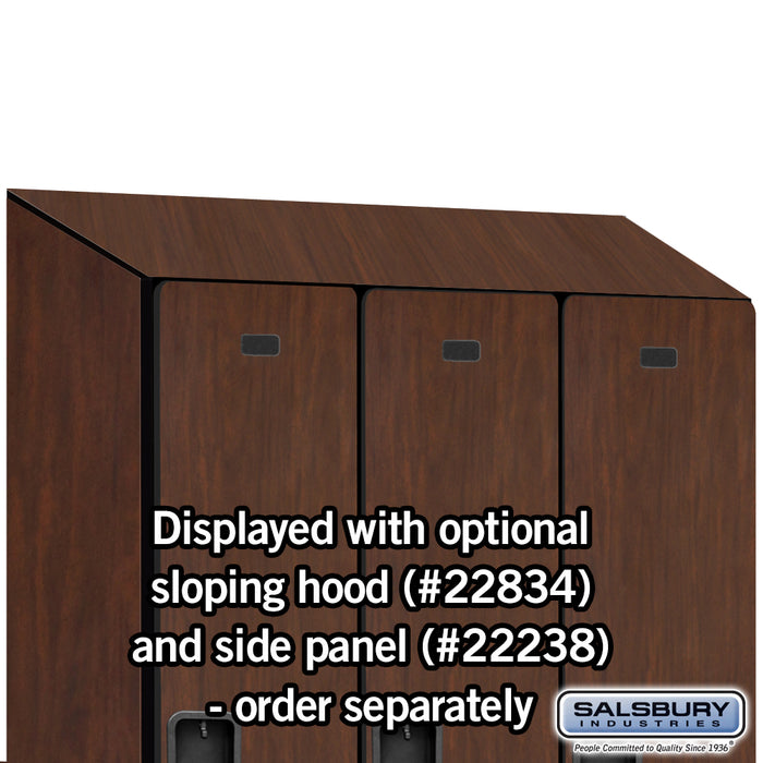 Salsbury 18" Wide Single Tier Designer Wood Locker - 3 Wide - 6 Feet High - 24 Inches Deep - Mahogany - Hasps - Sweatfully