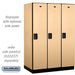 Salsbury 18" Wide Single Tier Designer Wood Locker - 3 Wide - 6 Feet High - 24 Inches Deep - Maple - Hasps - Sweatfully