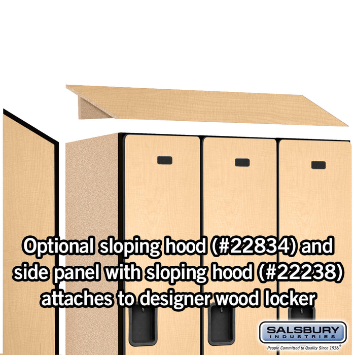 Salsbury 18" Wide Single Tier Designer Wood Locker - 3 Wide - 6 Feet High - 24 Inches Deep - Maple - Hasps - Sweatfully