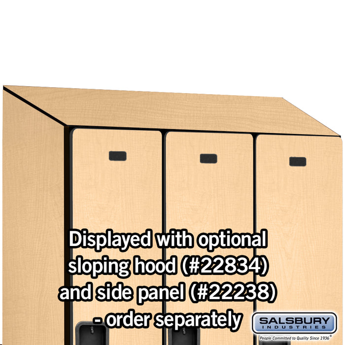 Salsbury 18" Wide Single Tier Designer Wood Locker - 3 Wide - 6 Feet High - 24 Inches Deep - Maple - Hasps - Sweatfully