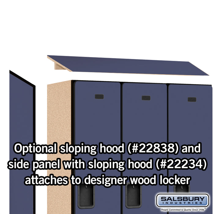 Salsbury 18" Wide Single Tier Designer Wood Locker - 3 Wide - 6 Feet High - 18 Inches Deep - Blue - Hasps - Sweatfully