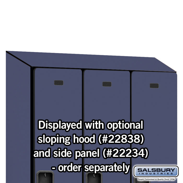 Salsbury 18" Wide Single Tier Designer Wood Locker - 3 Wide - 6 Feet High - 18 Inches Deep - Blue - Hasps - Sweatfully