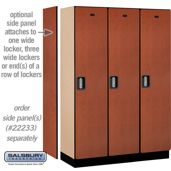 Salsbury 18" Wide Single Tier Designer Wood Locker - 3 Wide - 6 Feet High - 18 Inches Deep - Cherry - Silver Electronic Locks - Sweatfully
