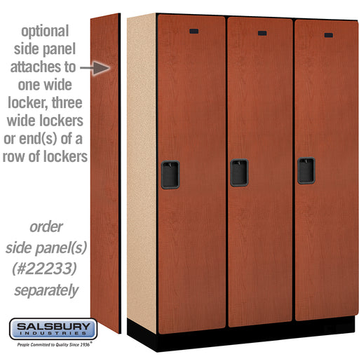 Salsbury 18" Wide Single Tier Designer Wood Locker - 3 Wide - 6 Feet High - 18 Inches Deep - Cherry - Hasps - Sweatfully