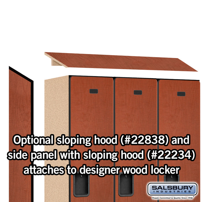 Salsbury 18" Wide Single Tier Designer Wood Locker - 3 Wide - 6 Feet High - 18 Inches Deep - Cherry - Hasps - Sweatfully