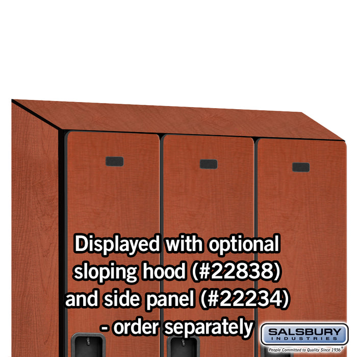 Salsbury 18" Wide Single Tier Designer Wood Locker - 3 Wide - 6 Feet High - 18 Inches Deep - Cherry - Hasps - Sweatfully