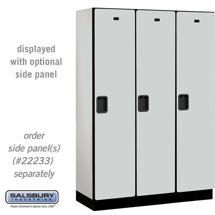 Salsbury 18" Wide Single Tier Designer Wood Locker - 3 Wide - 6 Feet High - 18 Inches Deep - Gray - Hasps - Sweatfully