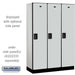 Salsbury 18" Wide Single Tier Designer Wood Locker - 3 Wide - 6 Feet High - 18 Inches Deep - Gray - Hasps - Sweatfully