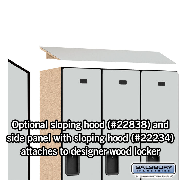 Salsbury 18" Wide Single Tier Designer Wood Locker - 3 Wide - 6 Feet High - 18 Inches Deep - Gray - Hasps - Sweatfully