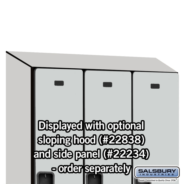 Salsbury 18" Wide Single Tier Designer Wood Locker - 3 Wide - 6 Feet High - 18 Inches Deep - Gray - Hasps - Sweatfully