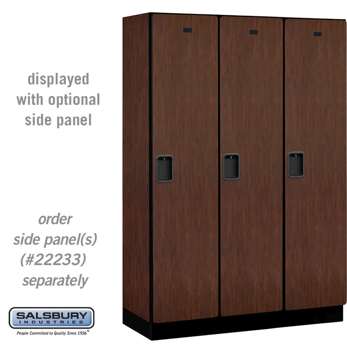 Salsbury 18" Wide Single Tier Designer Wood Locker - 3 Wide - 6 Feet High - 18 Inches Deep - Mahogany - Hasps - Sweatfully