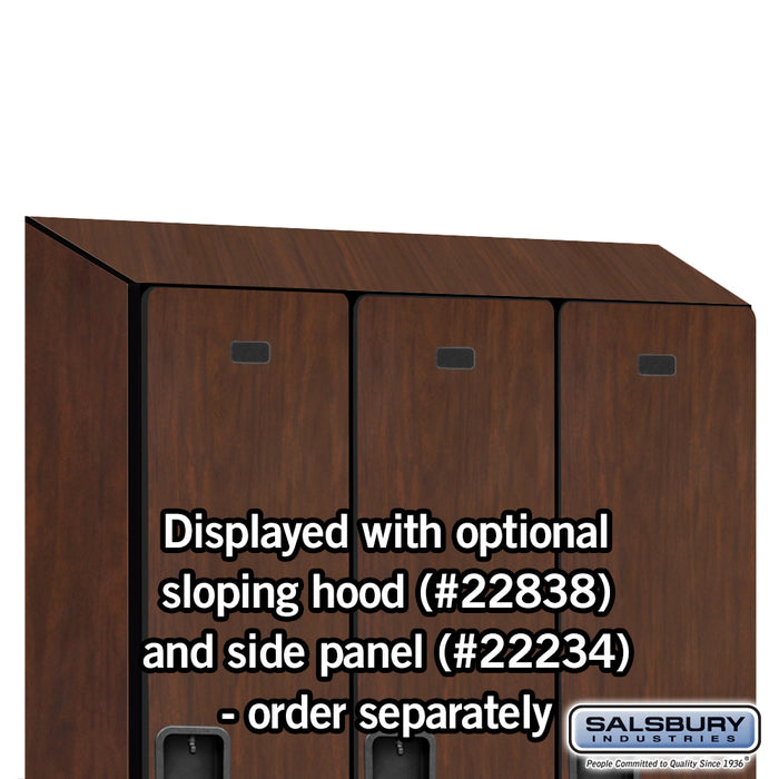 Salsbury 18" Wide Single Tier Designer Wood Locker - 3 Wide - 6 Feet High - 18 Inches Deep - Mahogany - Hasps - Sweatfully