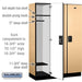 Salsbury 18" Wide Single Tier Designer Wood Locker - 3 Wide - 6 Feet High - 18 Inches Deep - Maple - Black Resettable Combination Locks - Sweatfully
