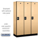 Salsbury 18" Wide Single Tier Designer Wood Locker - 3 Wide - 6 Feet High - 18 Inches Deep - Maple - Silver Resettable Combination Locks - Sweatfully