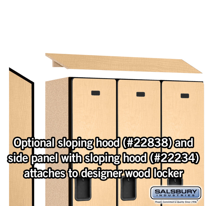 Salsbury 18" Wide Single Tier Designer Wood Locker - 3 Wide - 6 Feet High - 18 Inches Deep - Maple - Hasps - Sweatfully