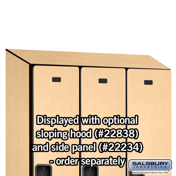 Salsbury 18" Wide Single Tier Designer Wood Locker - 3 Wide - 6 Feet High - 18 Inches Deep - Maple - Hasps - Sweatfully