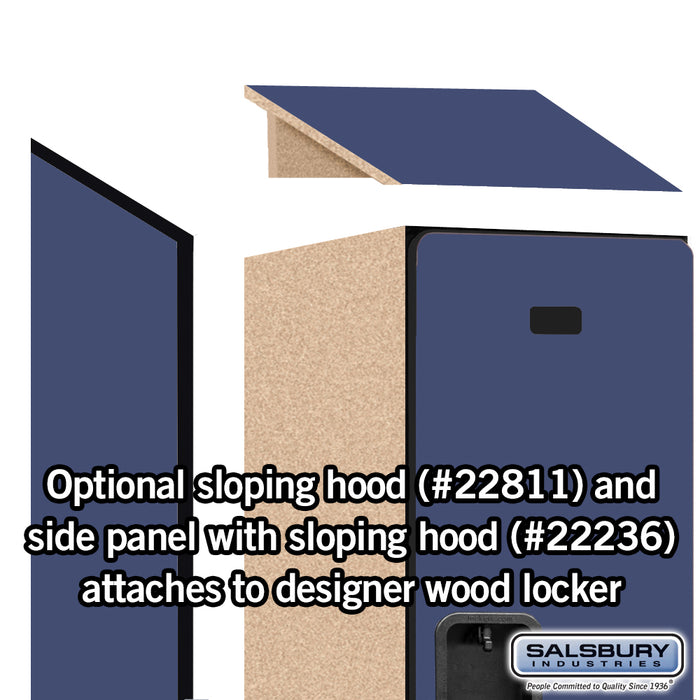 Salsbury 18" Wide Double Tier Designer Wood Locker - 1 Wide - 6 Feet High - 21 Inches Deep - Blue - Hasps - Sweatfully