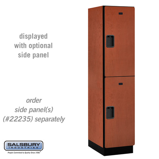 Salsbury 18" Wide Double Tier Designer Wood Locker - 1 Wide - 6 Feet High - 21 Inches Deep - Cherry - Hasps - Sweatfully