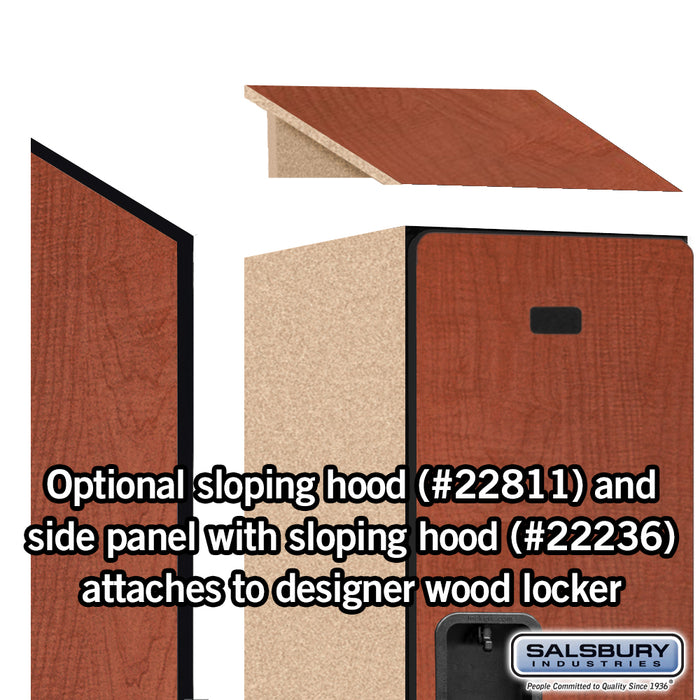 Salsbury 18" Wide Double Tier Designer Wood Locker - 1 Wide - 6 Feet High - 21 Inches Deep - Cherry - Hasps - Sweatfully