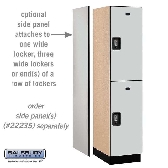 Salsbury 18" Wide Double Tier Designer Wood Locker - 1 Wide - 6 Feet High - 21 Inches Deep - Gray - Silver Resettable Combination Locks - Sweatfully
