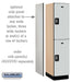 Salsbury 18" Wide Double Tier Designer Wood Locker - 1 Wide - 6 Feet High - 21 Inches Deep - Gray - Silver Resettable Combination Locks - Sweatfully
