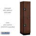 Salsbury 18" Wide Double Tier Designer Wood Locker - 1 Wide - 6 Feet High - 21 Inches Deep - Mahogany - Silver Resettable Combination Locks - Sweatfully