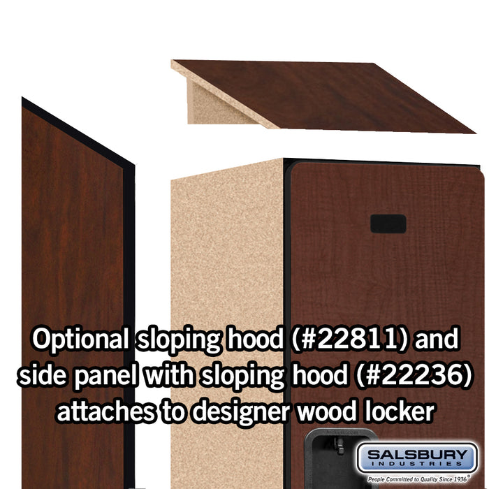 Salsbury 18" Wide Double Tier Designer Wood Locker - 1 Wide - 6 Feet High - 21 Inches Deep - Mahogany - Hasps - Sweatfully