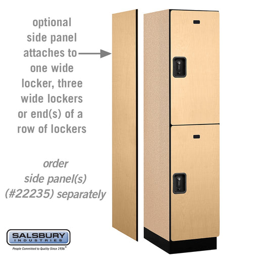 Salsbury 18" Wide Double Tier Designer Wood Locker - 1 Wide - 6 Feet High - 21 Inches Deep - Maple - Black Resettable Combination Locks - Sweatfully